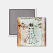 VITRUVIAN MAN Antique Perchment Magnet (Vorderseite/Rückseite)