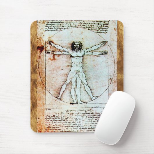 VITRUVIAN MAN Antique Perchment Mousepad (Mit Mouse)