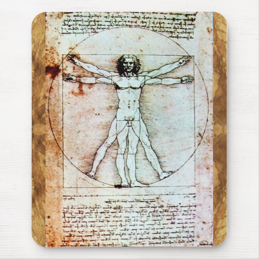 VITRUVIAN MAN Antique Perchment Mousepad (Vorne)