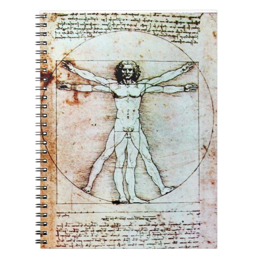 VITRUVIAN MAN Antique Perchment Notizblock (Vorderseite)