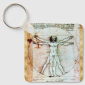 VITRUVIAN MAN Antique Perchment Schlüsselanhänger (Vorderseite)