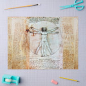 VITRUVIAN MAN Antique Perchment Seidenpapier (Basteln)
