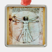 VITRUVIAN MAN Antique Perchment Silbernes Ornament (Vorne)