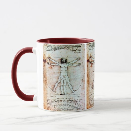 VITRUVIAN MAN Antique Perchment Tasse (Links)