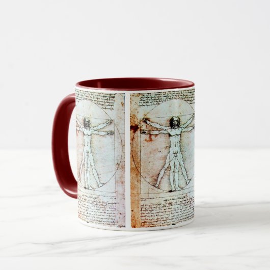 VITRUVIAN MAN Antique Perchment Tasse (Vorderseite Links)