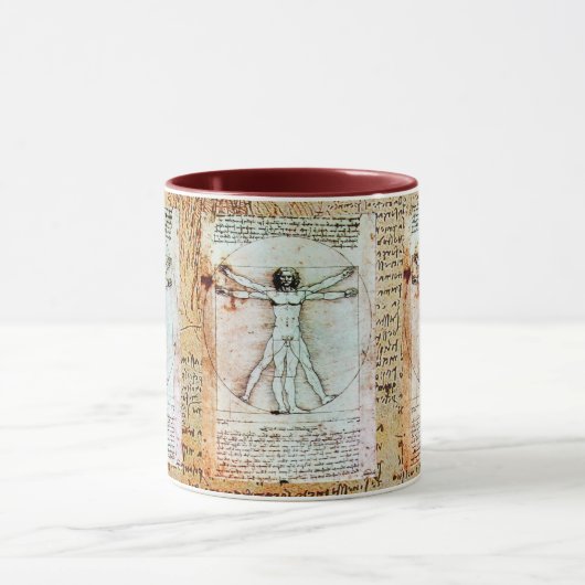 VITRUVIAN MAN Antique Perchment Tasse (Zentrum)