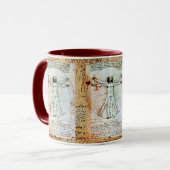 VITRUVIAN MAN Antique Perchment Tasse (Vorderseite Links)