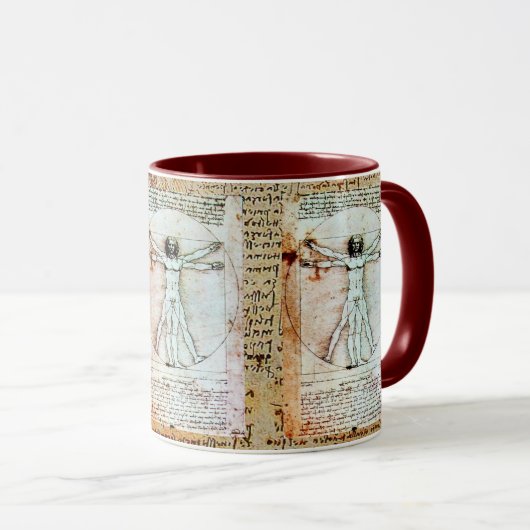VITRUVIAN MAN Antique Perchment Tasse (VorderseiteRechts)