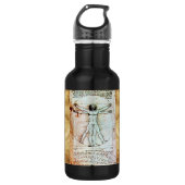 VITRUVIAN MAN Antique Perchment Trinkflasche (Vorderseite)