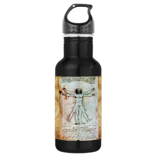 VITRUVIAN MAN Antique Perchment Trinkflasche