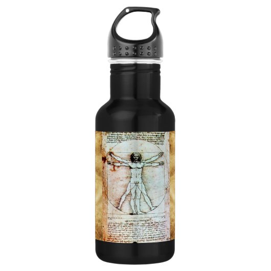 VITRUVIAN MAN Antique Perchment Trinkflasche (Vorderseite)