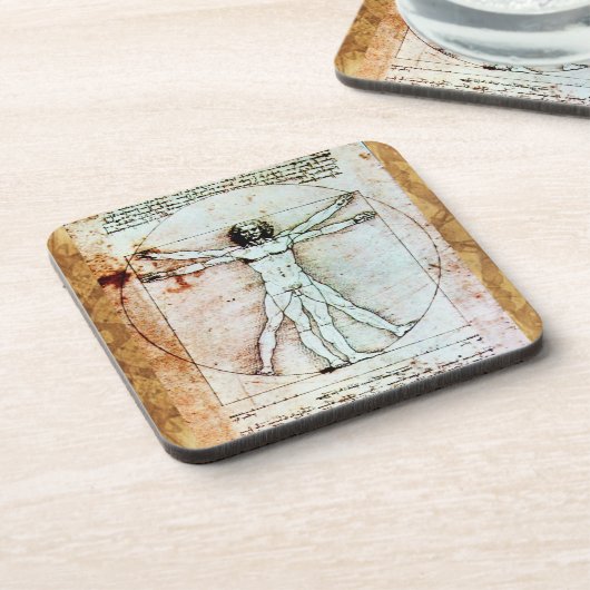 VITRUVIAN MAN Antique Perchment Untersetzer (Linke Seite)