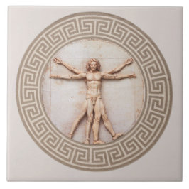Vitruvian Man by Da Vinci Neutral Architectural Fliese