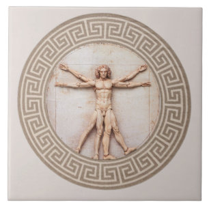 Vitruvian Man by Da Vinci Neutral Architectural Fliese