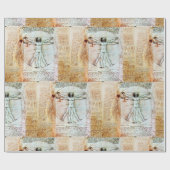 VITRUVIAN MAN by Leonardo Antique Geschenkpapier (Flach)