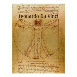 Vitruvian Man By Leonardo Da Vinci Poster