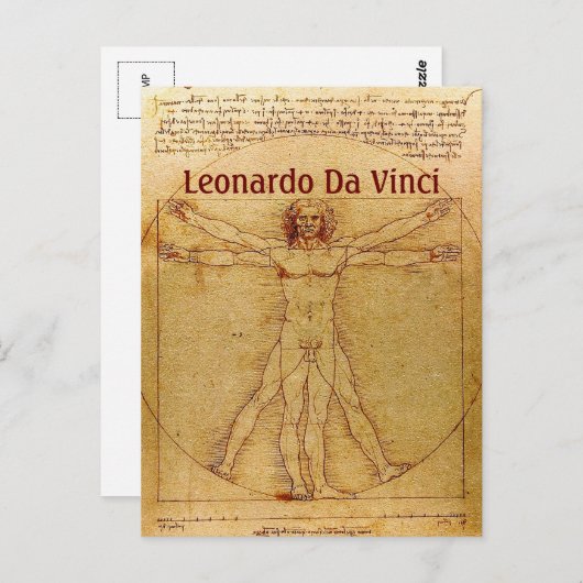 Vitruvian Man By Leonardo Da Vinci Postkarte (Vorne/Hinten)