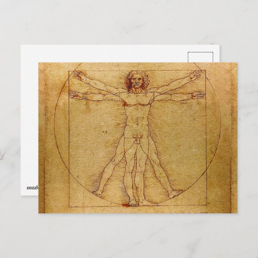 Vitruvian Man By Leonardo Da Vinci Postkarte (Vorne/Hinten)