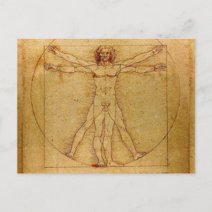 Vitruvian Man By Leonardo Da Vinci Postkarte