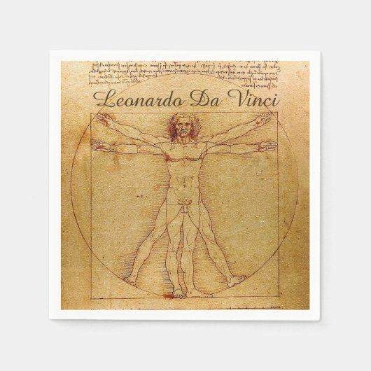 Vitruvian Man By Leonardo Da Vinci Serviette (Vorderseite)