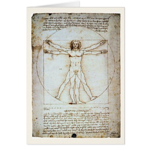 Vitruvian Man, c 1490, Leonardo da Vinci Card (Vorne)