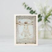 Vitruvian Man, c 1490, Leonardo da Vinci Postcard Postkarte (Stehend Vorderseite)
