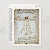 Vitruvian Man, c 1490, Leonardo da Vinci Postcard Postkarte (Vorne/Hinten)