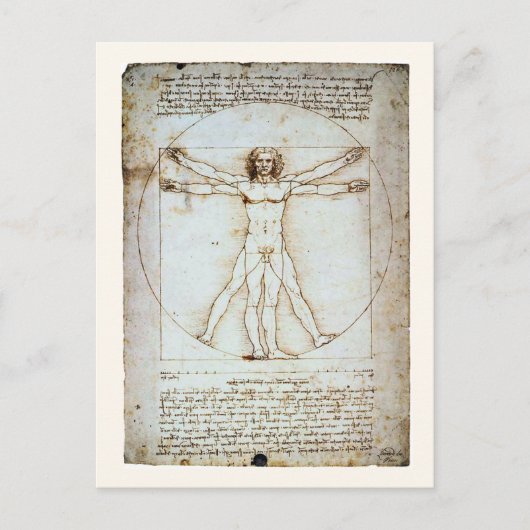 Vitruvian Man, c 1490, Leonardo da Vinci Postcard Postkarte (Vorderseite)