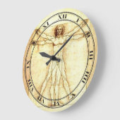 Vitruvian Man Clock Große Wanduhr (Winkel)