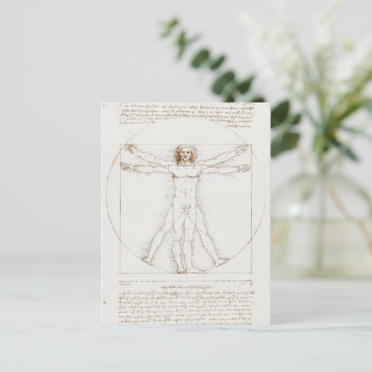 Vitruvian Man Da Vinci Postkarte (Stehend Vorderseite)