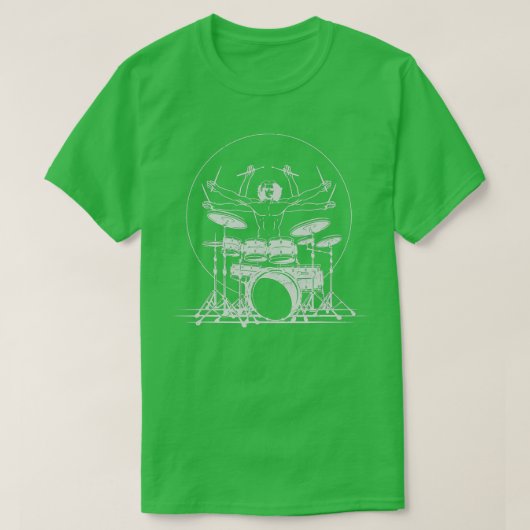 Vitruvian Man Drum Da Vinci Drummer Gift T-Shirt (Design vorne)