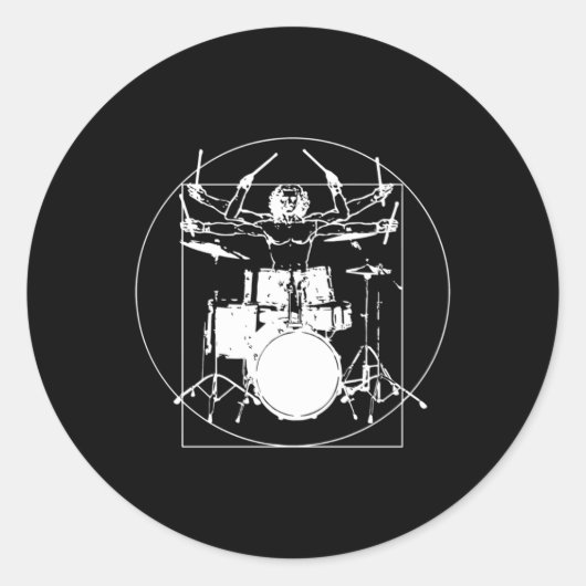 Vitruvian Man Drummer Sticker (Vorderseite)