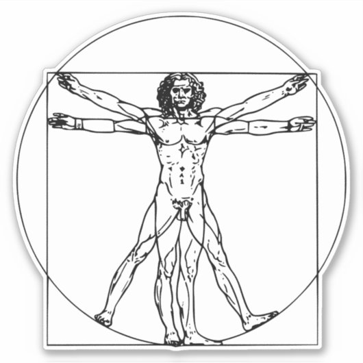 Vitruvian Man: Ebrace Zeitlose Weisheit Aufkleber (Vorderseite)
