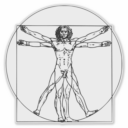 Vitruvian Man: Ebrace Zeitlose Weisheit Aufkleber (Vorderseite)