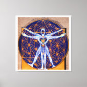 Vitruvian Man, Flower of Life, Squaring Circle Leinwanddruck (Vorderseite)