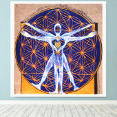 Vitruvian Man, Flower of Life, Squaring Circle Leinwanddruck (Insitu (Holzboden))