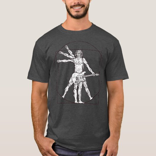 Vitruvian Man Guitar Music Player T-Shirt (Vorderseite)