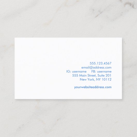 Vitruvian Man Health Care - Physiotrainer Visitenkarte (Rückseite)