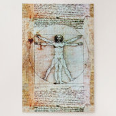 VITRUVIAN MAN Leonardo Da Vinci Antique Parchment  Puzzle (Vertikal)