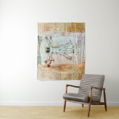 VITRUVIAN MAN Leonardo Da Vinci Antique-Parchment Wandteppich (Beispiel)