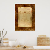 VITRUVIAN MAN Leonardo Da Vinci Art Poster (Küche)