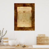 VITRUVIAN MAN Leonardo Da Vinci Art Poster (Küche)