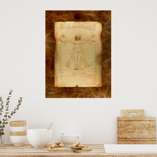 VITRUVIAN MAN Leonardo Da Vinci Art Poster (Küche)