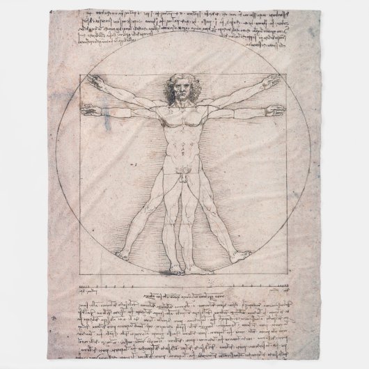 Vitruvian Man, Leonardo da Vinci Fleecedecke (Vorderseite)