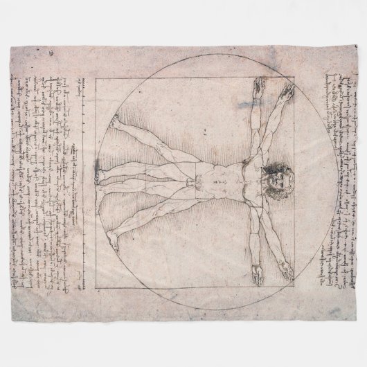 Vitruvian Man, Leonardo da Vinci Fleecedecke (Vorderseite (Horizontal))