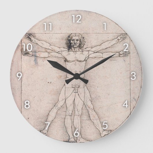 Vitruvian Man, Leonardo da Vinci Große Wanduhr (Vorderseite)