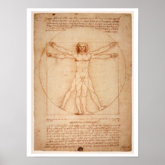"VITRUVIAN MAN" LEONARDO DA VINCI POSTER (Vorne)