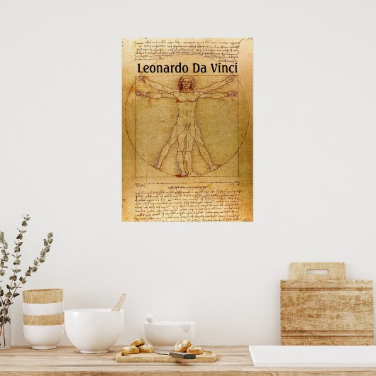 Vitruvian Man-Leonardo Da Vinci Poster (Küche)