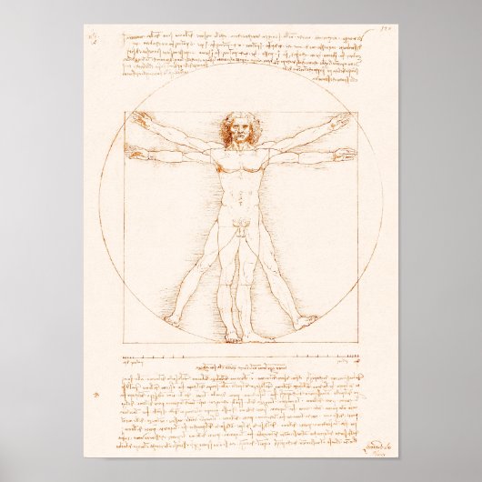 Vitruvian Man | Leonardo da Vinci | Poster (Vorne)