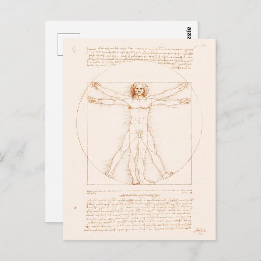Vitruvian Man | Leonardo da Vinci | Postkarte (Vorne/Hinten)